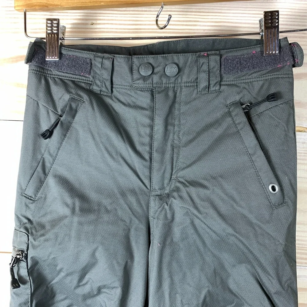 REI Snow Pants Girls XXS 4-5 Gray Fleece Lined‎ Adjustable Snowboading Ski